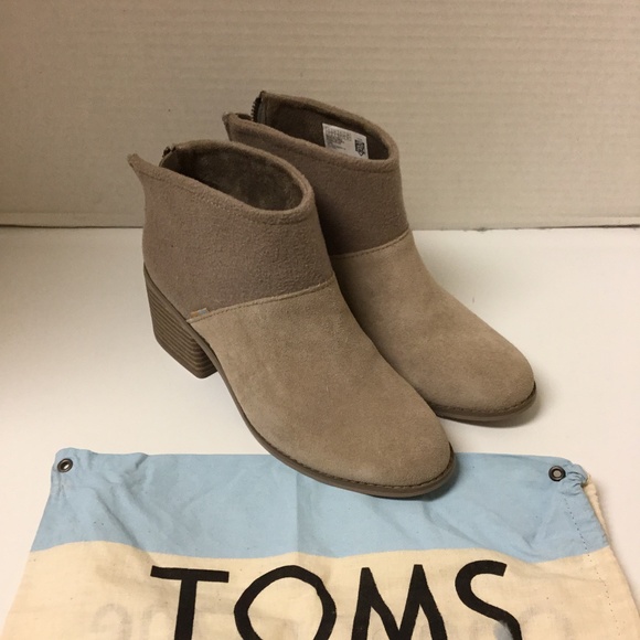 desert taupe suede and felt women's lacy booties